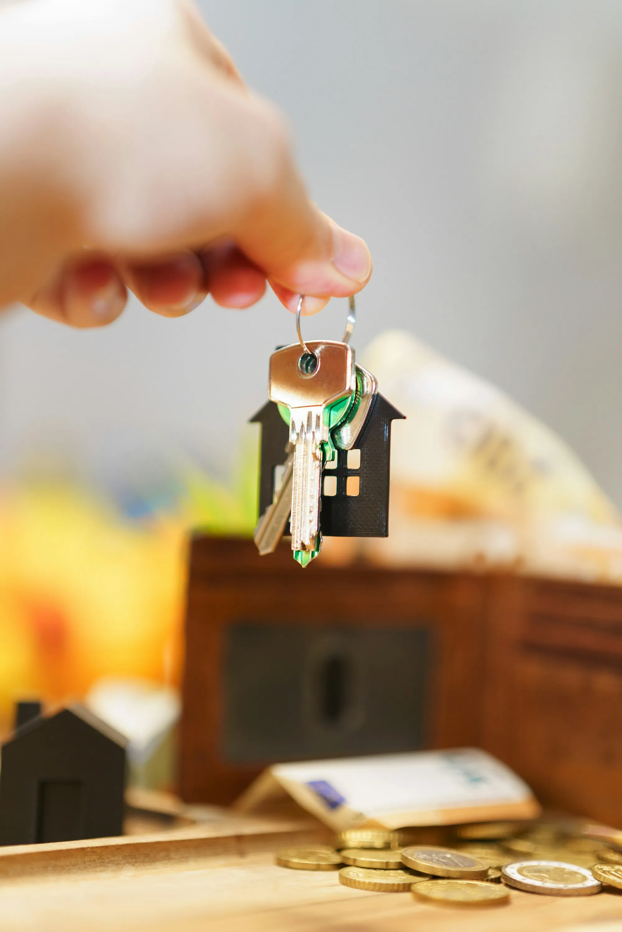 Keys on a house-shaped keyring